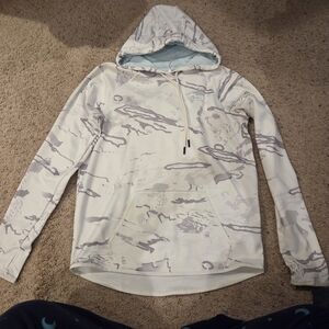 Under Armour White and Gray Hoodie